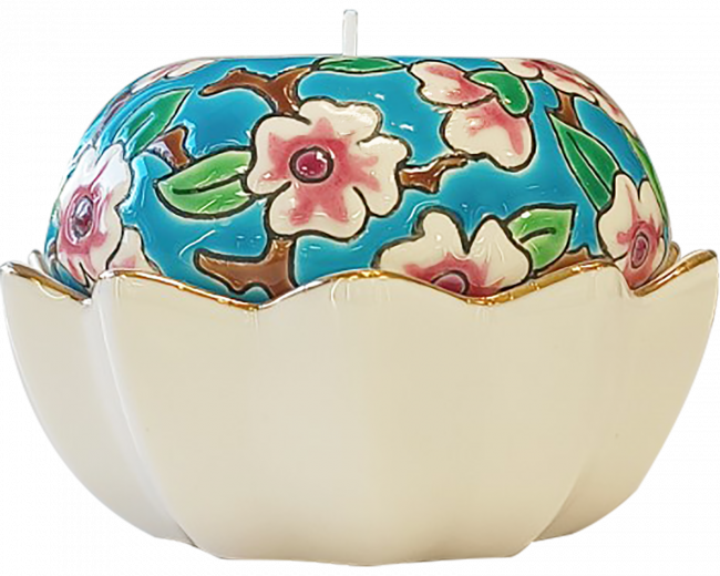 D188 Apple Blossom - Lotus Candle Holder